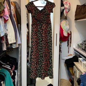 Black with flower off the shoulder dress